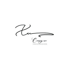 XU initials signature logo. Handwriting logo vector templates. Hand drawn Calligraphy lettering Vector illustration.
