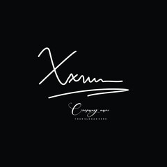 XX initials signature logo. Handwriting logo vector templates. Hand drawn Calligraphy lettering Vector illustration.
