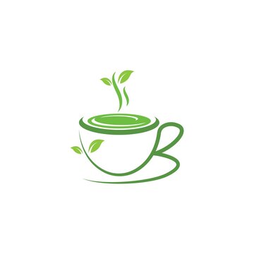 a cup green tea icon vector illustration design