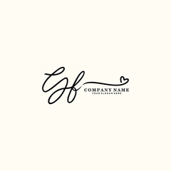 YF initials signature logo. Handwriting logo vector templates. Hand drawn Calligraphy lettering Vector illustration.
