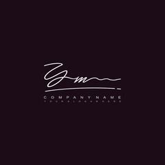 YM initials signature logo. Handwriting logo vector templates. Hand drawn Calligraphy lettering Vector illustration.
