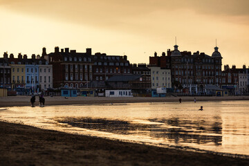 Fototapeta premium Horses along Weymouth Beach