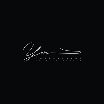 YM initials signature logo. Handwriting logo vector templates. Hand drawn Calligraphy lettering Vector illustration.
