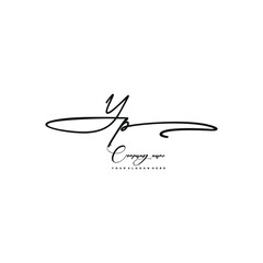 YP initials signature logo. Handwriting logo vector templates. Hand drawn Calligraphy lettering Vector illustration.
