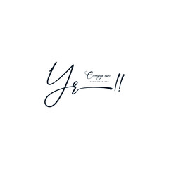 Fototapeta na wymiar YR initials signature logo. Handwriting logo vector templates. Hand drawn Calligraphy lettering Vector illustration. 