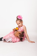 little girl playing with her toy