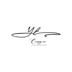 YT initials signature logo. Handwriting logo vector templates. Hand drawn Calligraphy lettering Vector illustration.
