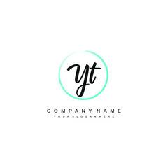 YT initials signature logo. Handwriting logo vector templates. Hand drawn Calligraphy lettering Vector illustration.
