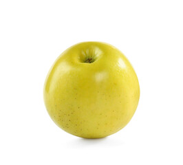 Fresh juicy yellow apple isolated on white