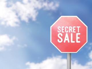 Secret sale - road sign