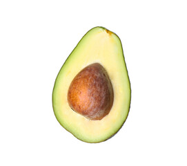 Half of ripe avocado isolated on white