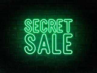 Fototapeta na wymiar Secret sale - neon text