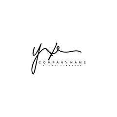 YX initials signature logo. Handwriting logo vector templates. Hand drawn Calligraphy lettering Vector illustration.
