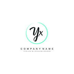 YX initials signature logo. Handwriting logo vector templates. Hand drawn Calligraphy lettering Vector illustration.
