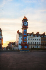Fototapeta na wymiar Weymouth Clock Tower in early Summer