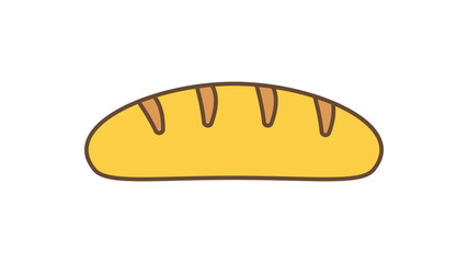 Freshly baked long loaf isolated on a white background. Vector illustration
