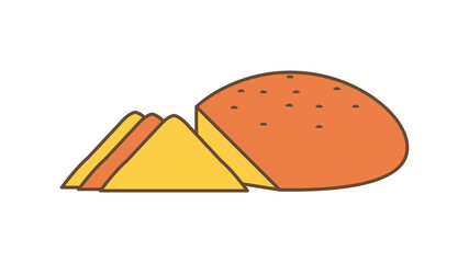 Sliced ​​freshly baked bread. Vector illustration
