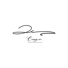 ZC initials signature logo. Handwriting logo vector templates. Hand drawn Calligraphy lettering Vector illustration.
