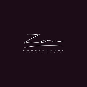 ZC initials signature logo. Handwriting logo vector templates. Hand drawn Calligraphy lettering Vector illustration.
