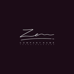 ZE initials signature logo. Handwriting logo vector templates. Hand drawn Calligraphy lettering Vector illustration.
