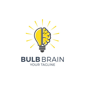 brain bulb icon symbol design. creative idea logo designs template