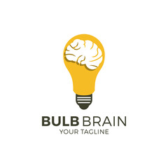 brain bulb icon symbol design. creative idea logo designs template