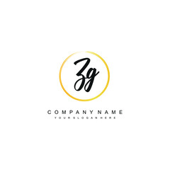 ZG initials signature logo. Handwriting logo vector templates. Hand drawn Calligraphy lettering Vector illustration.
