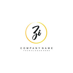 ZI initials signature logo. Handwriting logo vector templates. Hand drawn Calligraphy lettering Vector illustration.
