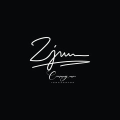 ZJ initials signature logo. Handwriting logo vector templates. Hand drawn Calligraphy lettering Vector illustration.
