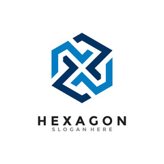Letter X for abstract hexagon logo vector. Cube logo. Creative geometric logo design concept.