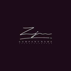 ZJ initials signature logo. Handwriting logo vector templates. Hand drawn Calligraphy lettering Vector illustration.
