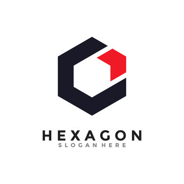 Abstract hexagon logo vector. Cube logo. Creative geometric logo design concept.