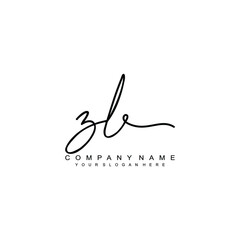 ZL initials signature logo. Handwriting logo vector templates. Hand drawn Calligraphy lettering Vector illustration.
