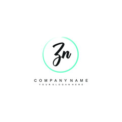 ZN initials signature logo. Handwriting logo vector templates. Hand drawn Calligraphy lettering Vector illustration.
