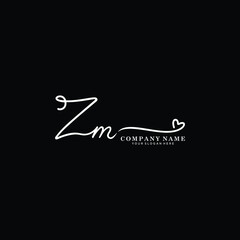 ZM initials signature logo. Handwriting logo vector templates. Hand drawn Calligraphy lettering Vector illustration.
