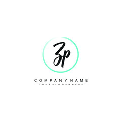 ZP initials signature logo. Handwriting logo vector templates. Hand drawn Calligraphy lettering Vector illustration.
