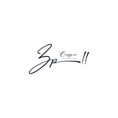 ZP initials signature logo. Handwriting logo vector templates. Hand drawn Calligraphy lettering Vector illustration.

