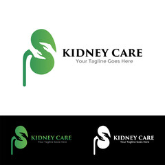 Fototapeta premium Kidney Care logo vector combination. Creative urology logo concept design template. 