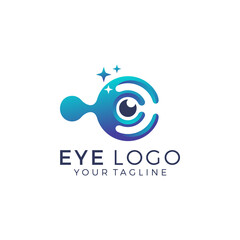 Eye Logo design vector template. Colorful media icon. Vision Logotype concept idea.