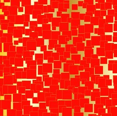 red square pattern on golden surface
