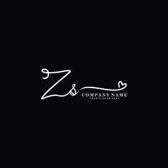 ZS initials signature logo. Handwriting logo vector templates. Hand drawn Calligraphy lettering Vector illustration.
