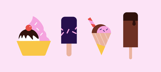 Ice creams icon set. Isolated vectors
