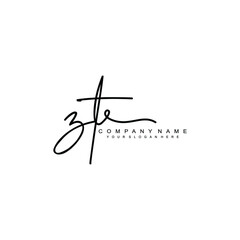 ZT initials signature logo. Handwriting logo vector templates. Hand drawn Calligraphy lettering Vector illustration.
