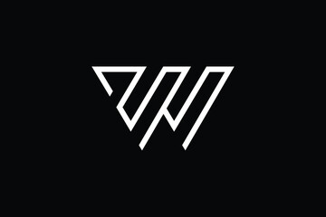 Minimal elegant monogram art logo. Outstanding professional trendy awesome artistic W WW WV initial based Alphabet icon logo. Premium Business logo White color on black background