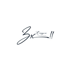 ZX initials signature logo. Handwriting logo vector templates. Hand drawn Calligraphy lettering Vector illustration.
