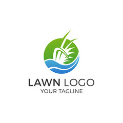 Lawn Logo Design Vector Illustration
