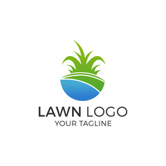 Lawn Logo Design Vector Illustration