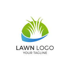 Lawn Logo Design Vector Illustration