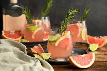 fresh grapefruit and lime cocktail