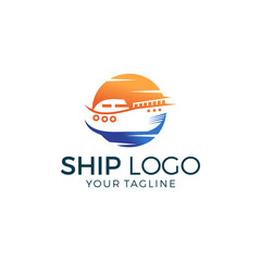 Ship Logo Template Vector Illustration
